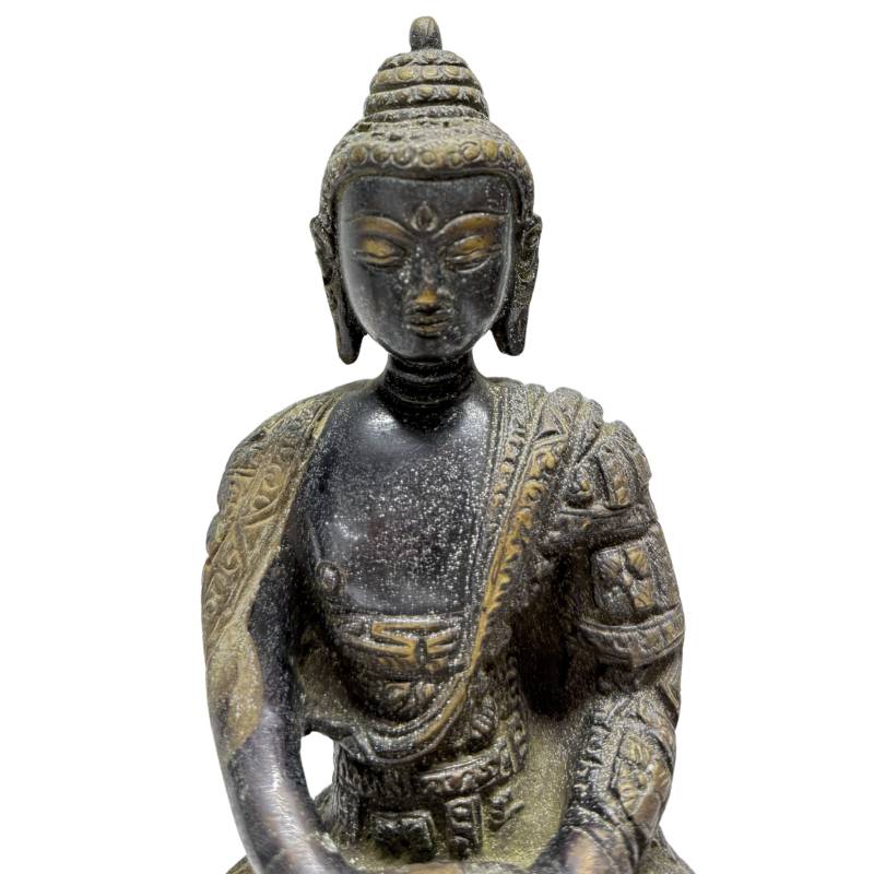 Himalaya Buddha-Paar aus feuervergoldeter Bronze, Lot 457, frühes 20. Jahrhundert, sakraler Newar-Stil aus Patan, Abhaya Mudra, 18,5 cm hoch, 3,2 kg schweres Set mit ritueller Patina, 1stbuddha Expertise.