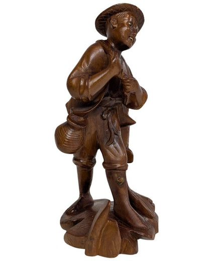 Fischerfigur Holz China traditionelle Schnitzkunst Darstellung