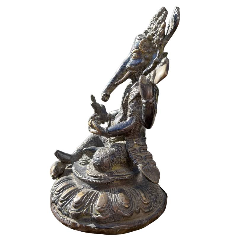Nepalesische Bronze Figur des Gottes Ganesha

