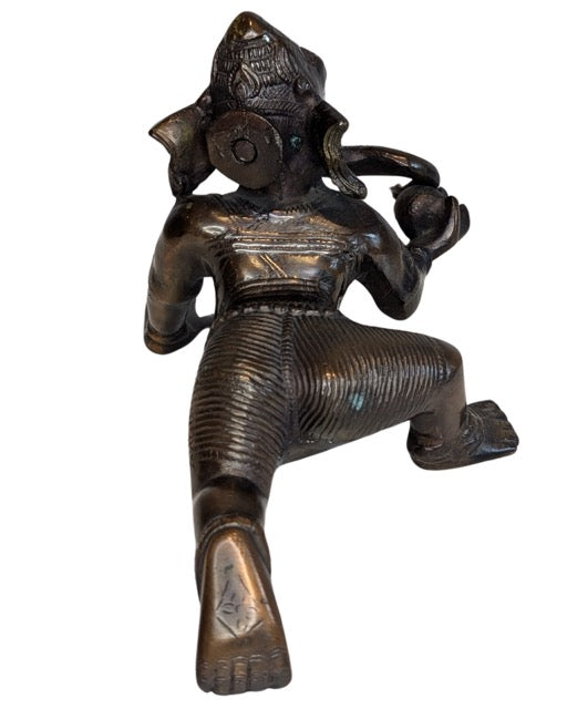 Ganesha Bronze Indien mit natürlicher Patina
