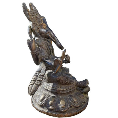 Bronzeskulptur der hinduistischen Gottheit Ganesha
