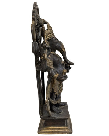 Ganesha Figur Bronze Tibet Nepal mit Lotusmotiv