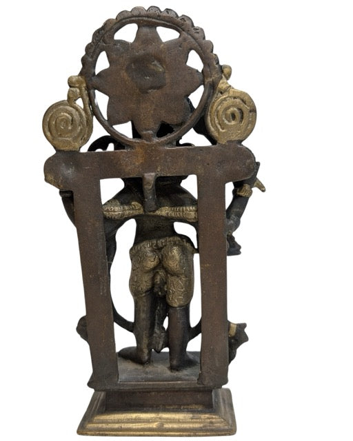 Ganesha Statue Bronze mit Goldresten Himalaya