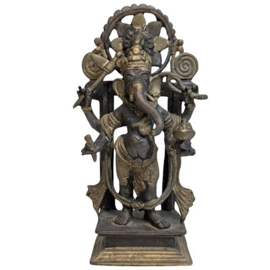 Ganesha Statue Bronze Himalaya mit Feuervergoldung