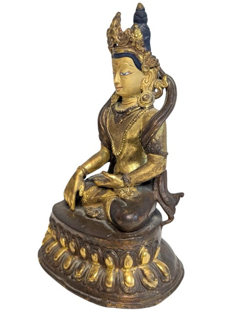 Grüne Tara Himalaya Bronze Feuervergoldung Statue