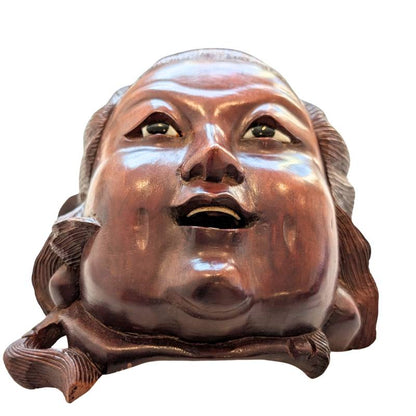 Guanyin Holzmaske Kopf China religiöse Darstellung geschnitztes Holz Patina