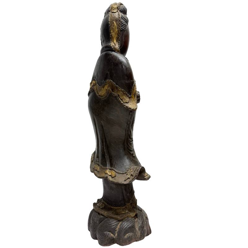 Guanyin Statue aus Holz China Qing Dynastie 18 19 Jahrhundert