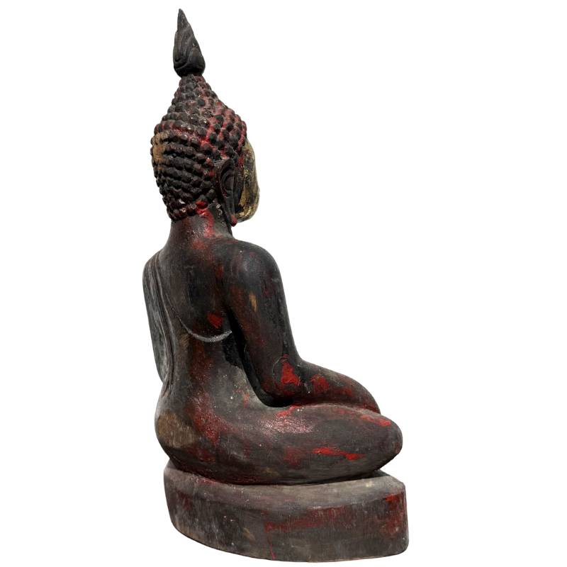 Handgeschnitzter Buddha aus Teakholz aus Myanmar.