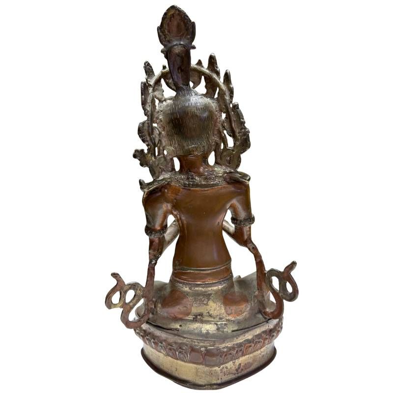 Antike Tara aus einer Himalaya-Meisterwerkstatt, Bronze-Kupferlegierung, 38 cm hoch, 3,9 kg schwer, detaillierte Kataka Mudra, authentisches Atelierwerk des 18.-19. Jahrhunderts, Lot 431.