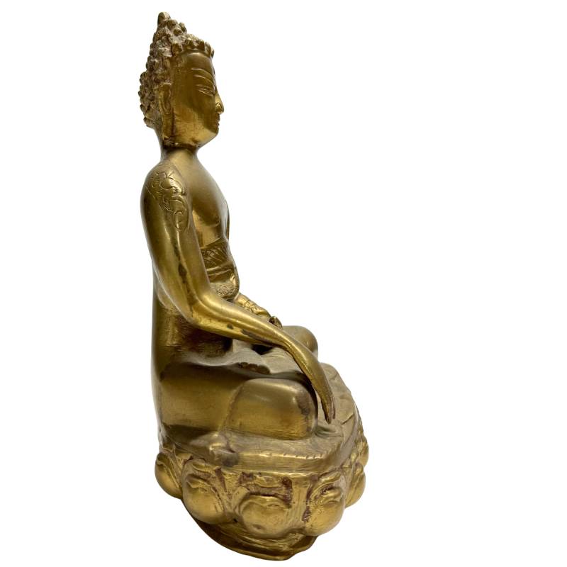 Himalaya Buddha Statue aus vergoldeter Bronze
