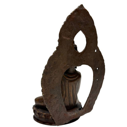 Devotionales Set: Zwei Himalaya Bronze-Buddhas, 19. Jahrhundert, Lot 462, mit Resten originaler Feuervergoldung, Dhyana Mudra Pose, handgearbeitete sakrale Kunst aus Nepal, 1stbuddha.