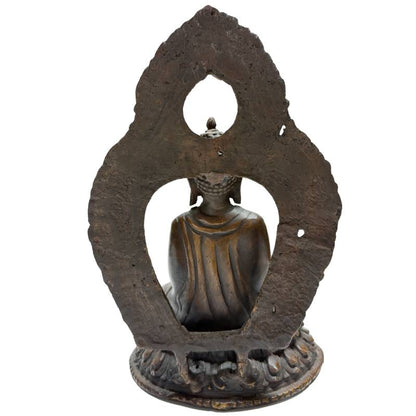Set aus zwei Himalaya Meditations-Buddhas, 19. Jahrhundert, Lot 462, schwere Bronze mit Resten originaler Feuervergoldung, Dhyana Mudra Pose auf Lotus-Thronen, 2,8 kg Gesamtgewicht, 1stbuddha.