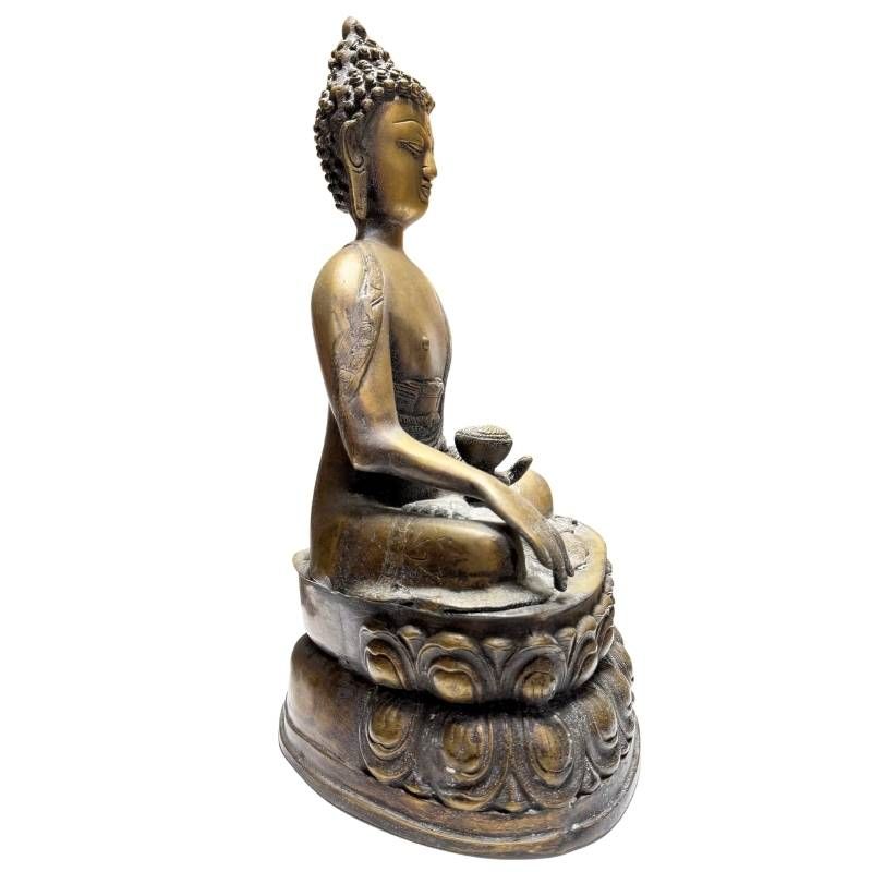 Antike Buddha-Statue aus Nepal, Himalaya-Region, feuervergoldete Bronze, 41 cm Höhe, 6,3 kg Gewicht, 18.-19. Jahrhundert, schwere Newar-Gussqualität, Lot 423.