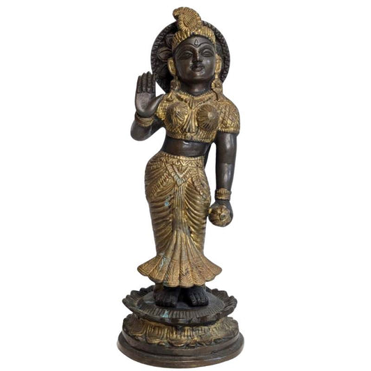 Hindu Statue Bronze Parvati Lotus Sockel