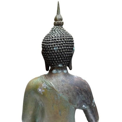 Historische chinesische Buddha-Statue aus massiver Bronze, Museumsqualität