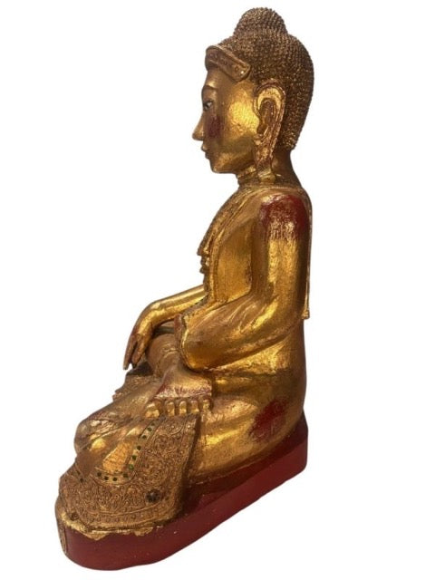 Holz Buddha Statue alt handgefertigt aus Asien