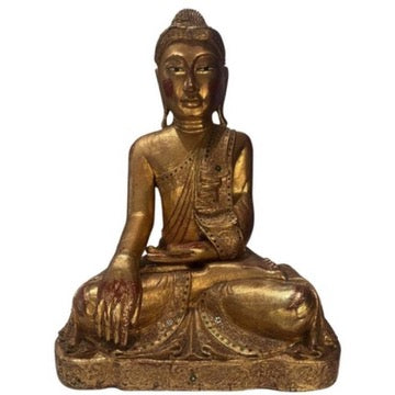 Holz Buddha Statue handgeschnitzt aus Asien