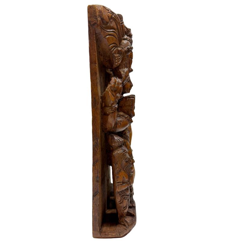 Antikes hölzernes Nataraja-Relief, Südindischer Tempelstil, Shiva als kosmischer Tänzer, frühes 20. Jahrhundert, Lot 450, handgeschnitztes Hartholz, 28 cm hoch, 1 kg, natürliche Patina, 1stbuddha Expertise.