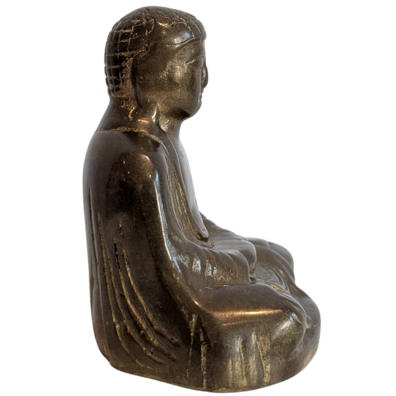 Japanischer Buddha Bronze Meditation Dhyana Mudra mit authentischer Alterspatina