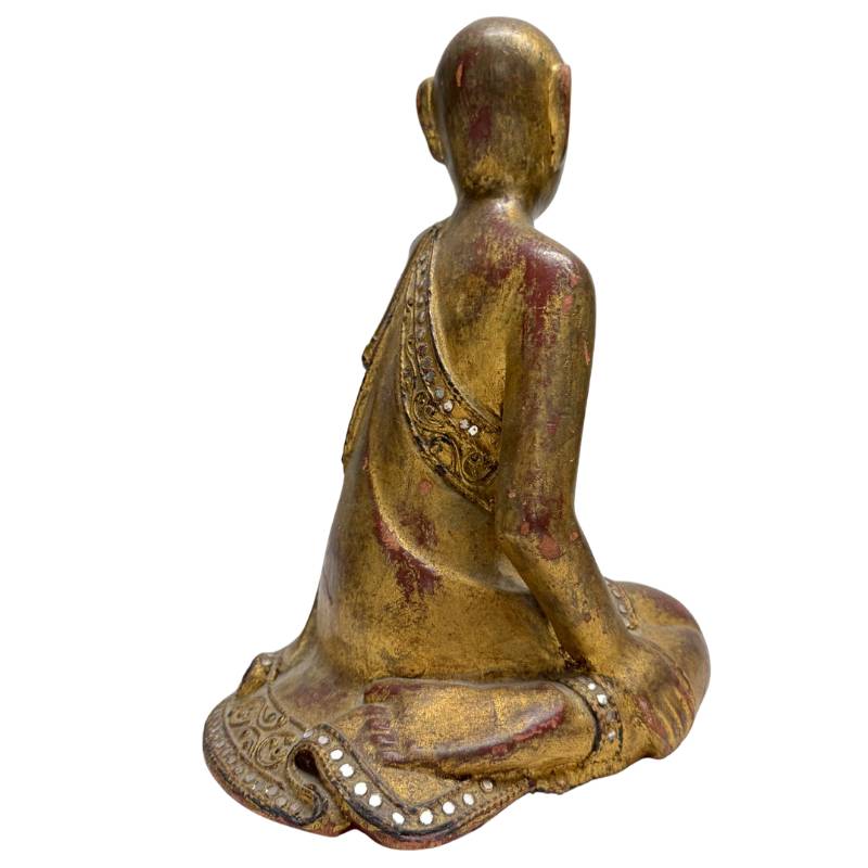Knieender buddhistischer Jünger in respektvoller Haltung, 26 cm hoch