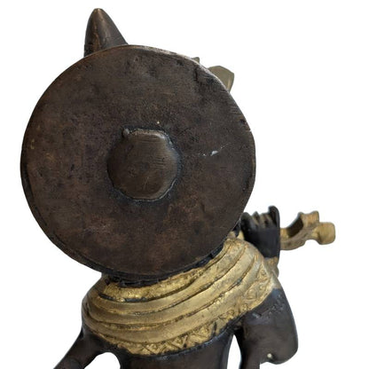 Krishna Bronze Figur Indien traditionelle Skulptur