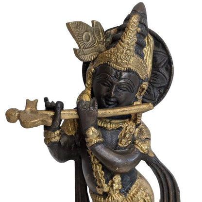Krishna Bronze Figur Körperhaltung elegante Linie