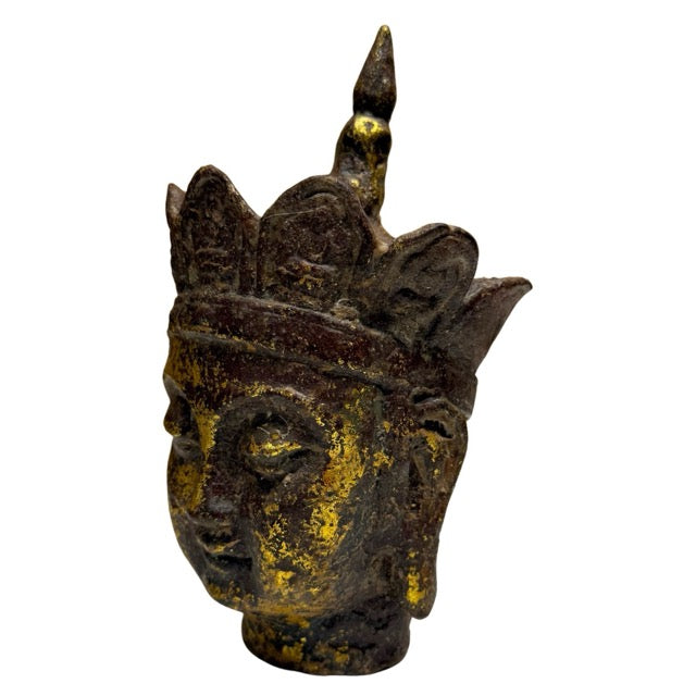 Ksitigarbha Köpfe aus Gusseisen China antik 18 19 Jahrhundert