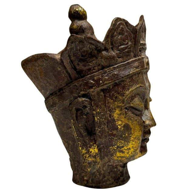 Ksitigarbha Kopf Fragment China Gusseisen buddhistische Kunst