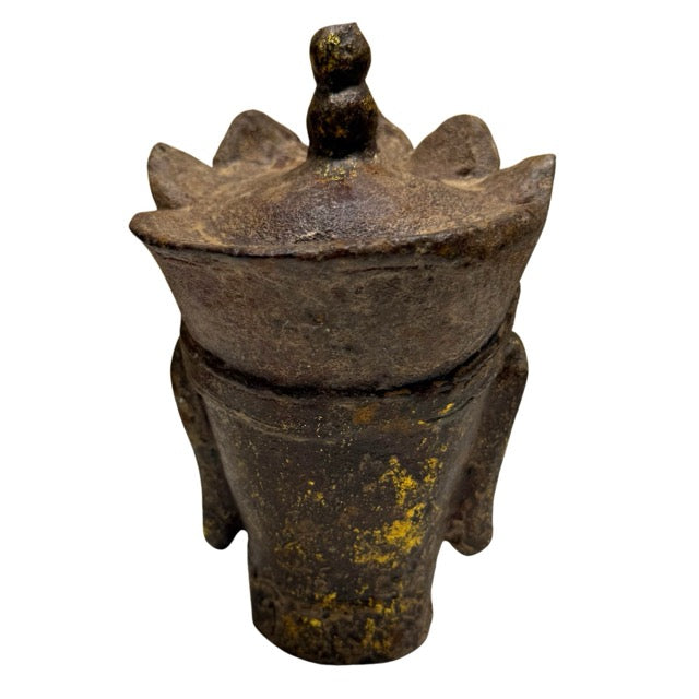 Dizang Pusa Kopf aus Gusseisen antik China 18 19 Jahrhundert