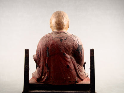 Holzfigur des buddhistischen Mönchs Kukai
