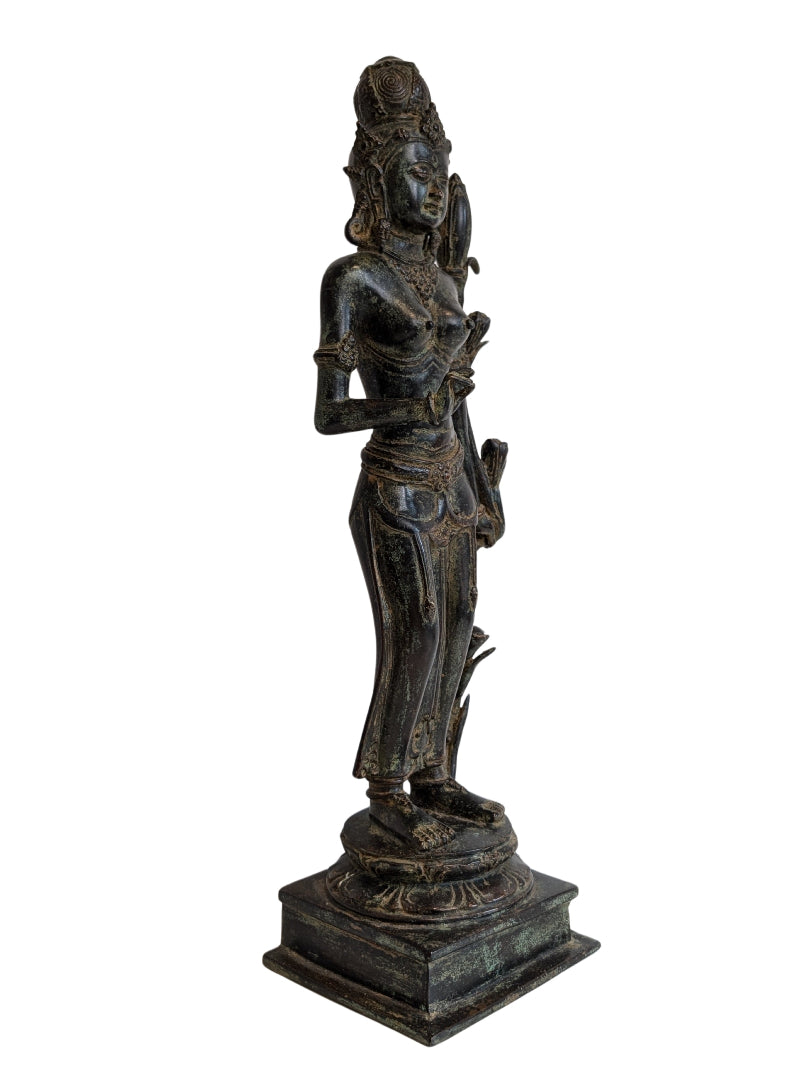 Lakshmi Figur Bronze Indien Göttin des Wohlstands