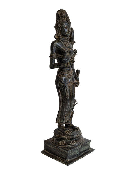 Lakshmi Figur Bronze Indien Göttin des Wohlstands