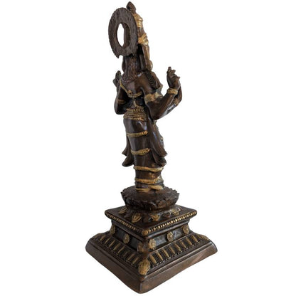 Lakshmi Bronze Statue – Indien Hindu Göttin auf Lotus | 1stBuddha