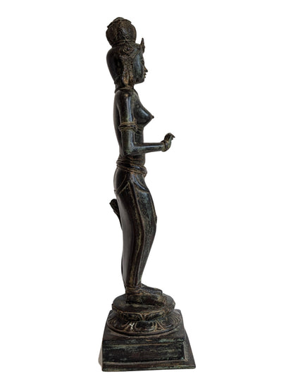 Lakshmi Statue Bronze Indien Göttin des Wohlstands Darstellung