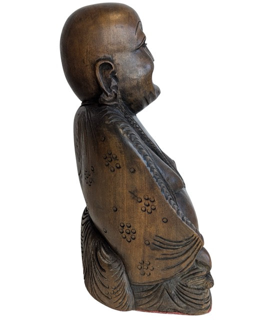 Laughing Buddha Holz Figur asiatische Kunst