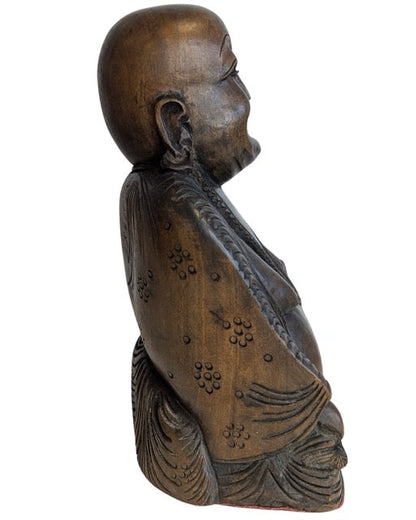 Laughing Buddha Holz Figur asiatische Kunst