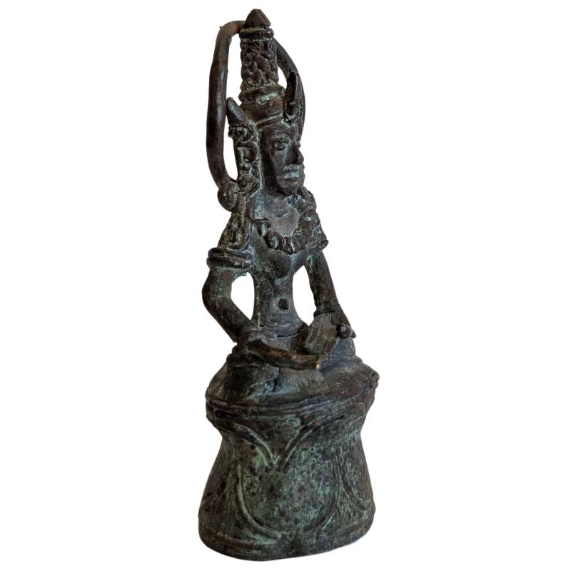 Lokeshvara Bronze Khmer Figur als Reisebegleiter mit Patina und ruhiger Ausstrahlung