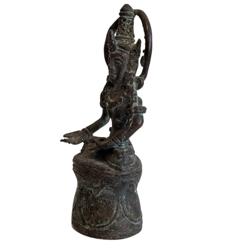 Lokeshvara Bronze Khmer klein Reise Figur mit Patina und Charakter