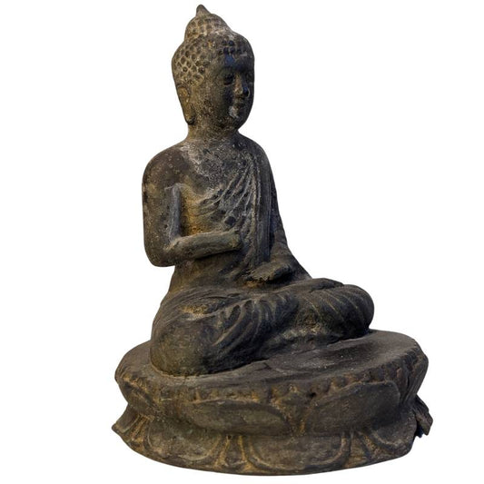 buddha sitzend auf lotus basis traditionelle darstellung