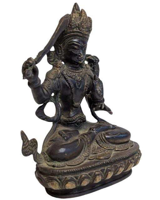 Manjushri Bronze Figur Tibet Weisheit Symbol
