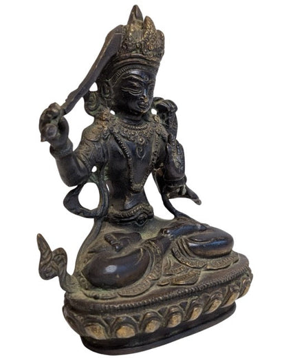 Manjushri Bronze Figur Tibet Weisheit Symbol