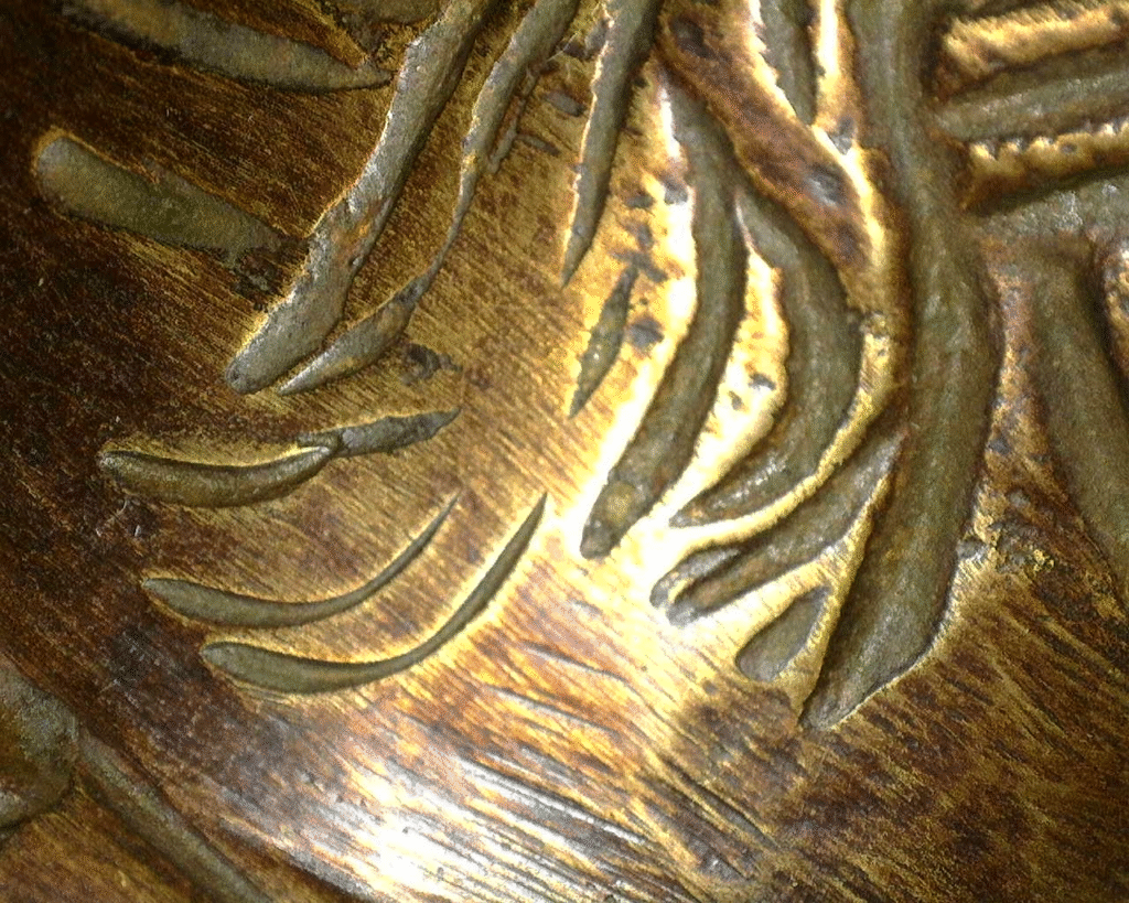 Antike Manjushri-Statue aus Himalaya-Bronze mit flammendem Schwert und authentischer Patina