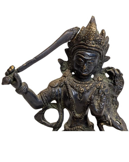 Manjushri Statue Tibet Bronze authentisches Objekt