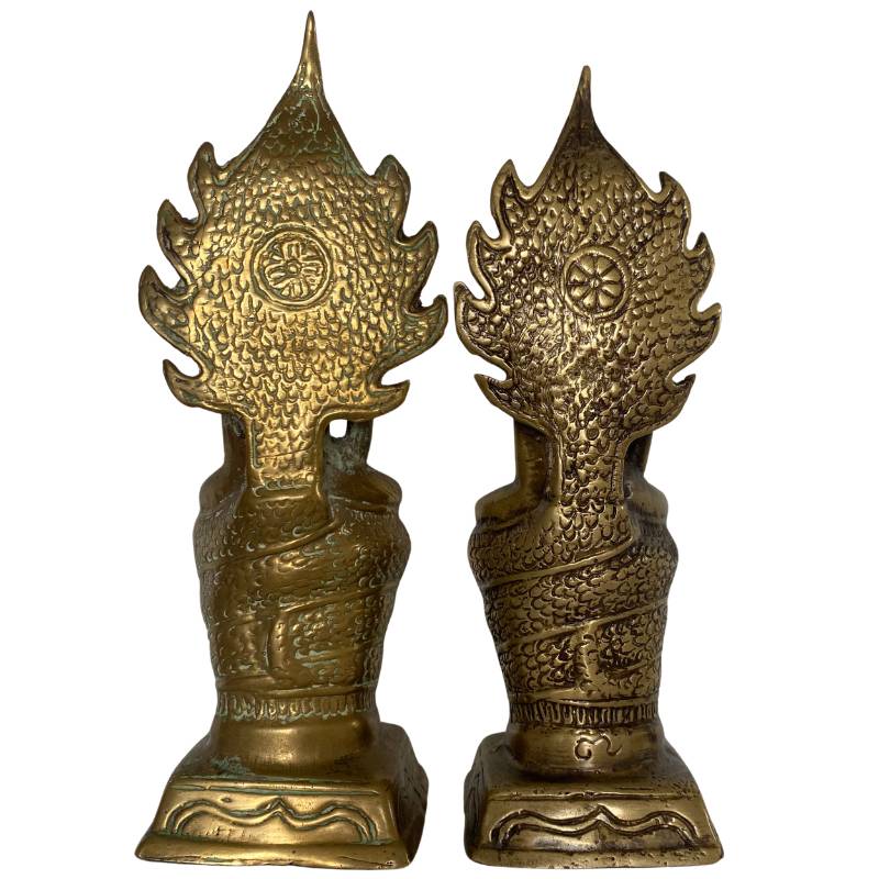 Meditations-Buddha Naga Messing Südostasien