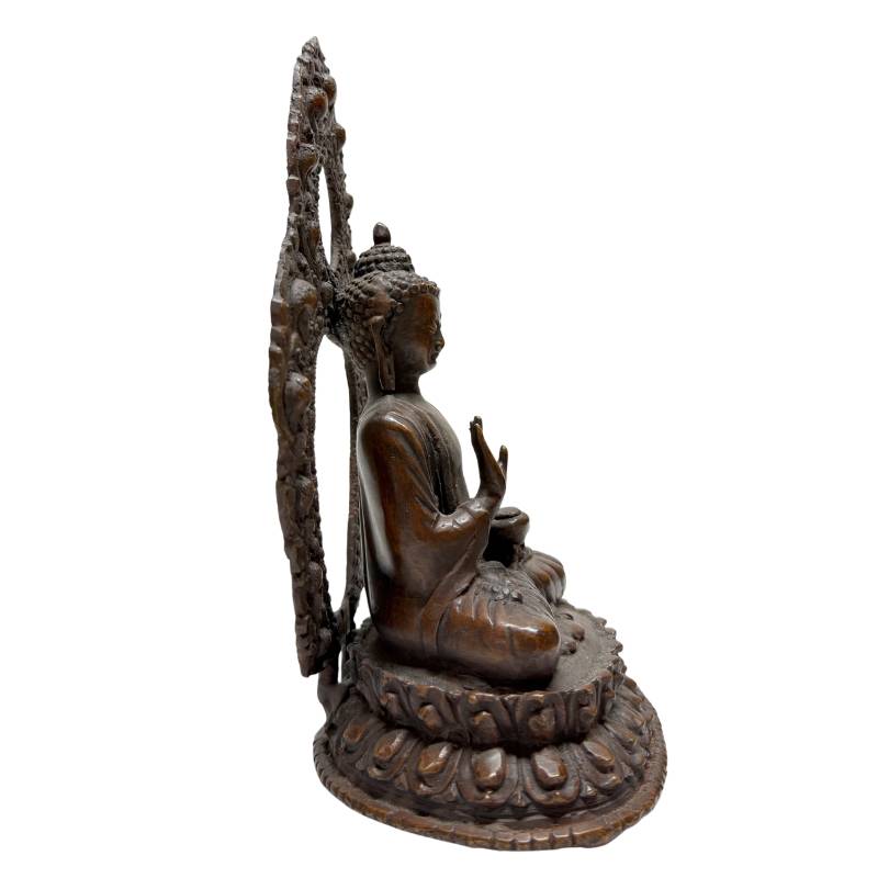 Set aus zwei antiken Meditations-Buddhas, Himalaya-Region 19. Jahrhundert, Lot 462, schwere Bronze mit Resten von Feuervergoldung, Dhyana Mudra Pose auf Lotus-Basen, 2,8 kg Gesamtgewicht, 1stbuddha.