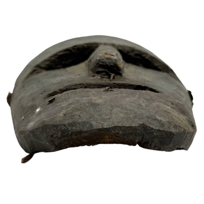 Handgeschnitzte Volkskunst Holzmaske aus Nepal aus dunklem Holz
