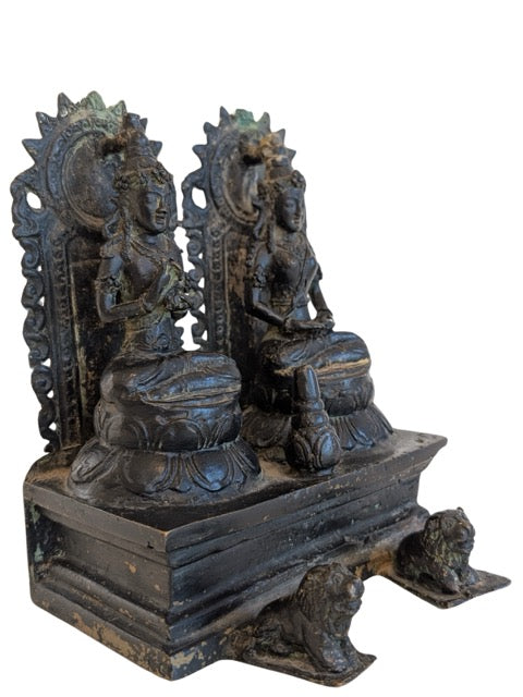 nepal shiva parvati bronze hausaltar doppelfigur skulptur traditionell