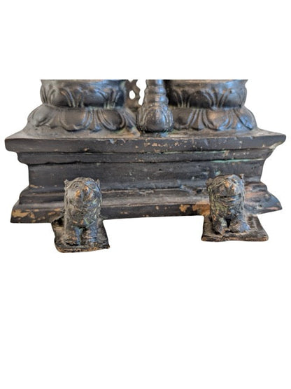 nepal shiva parvati bronze skulptur kompakte figur ensemble darstellung