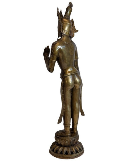nepal tara bronze skulptur mit patina und goldton