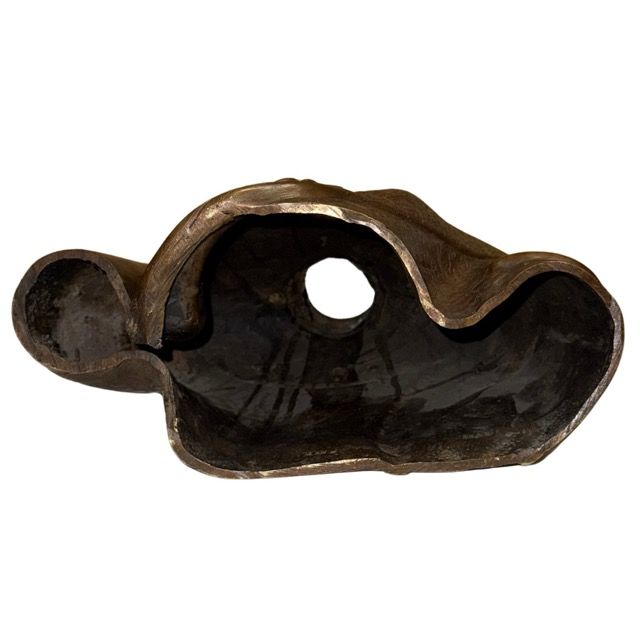 Handgefertigte nepalesische Buddha-Büste aus massiver Bronze, Newar-Tradition aus Patan, 37 cm hoch, 6,4 kg, meisterhafte Ziselierung